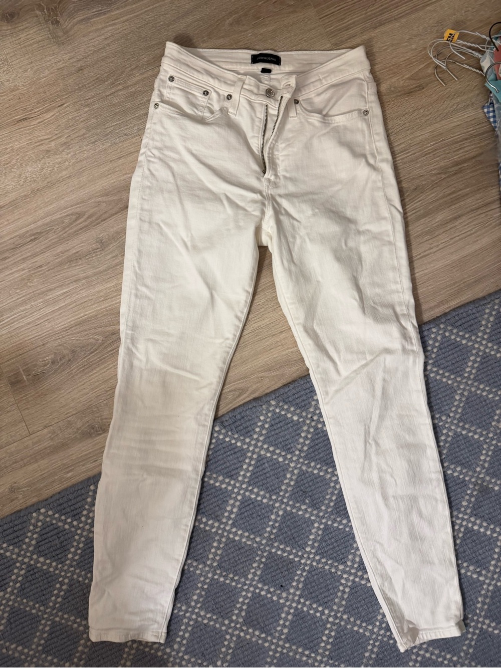 J. Crew High-Rise White Slim Jeans